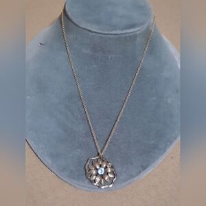 Vintage 12k Gold Filled Necklace With Aquamarine Pendant